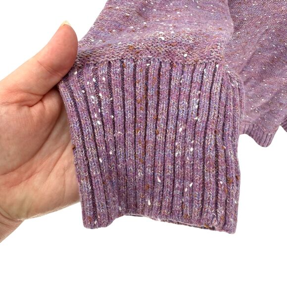 J. Jill Micro Tweed Seamed Sweater 2X Pullover Boat Neck Purple Long Sleeve Knit - Picture 6 of 12